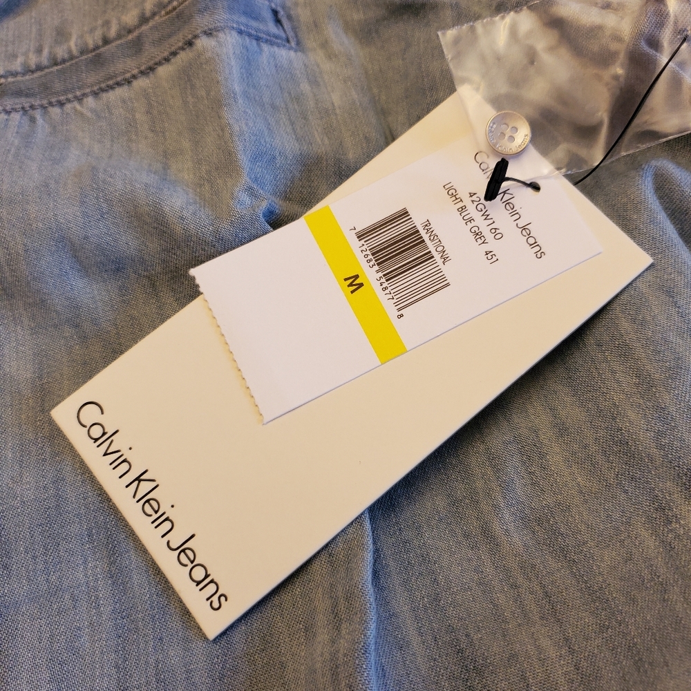 Calvin Klein Women's Denim Button Down - Picture 7 of 7